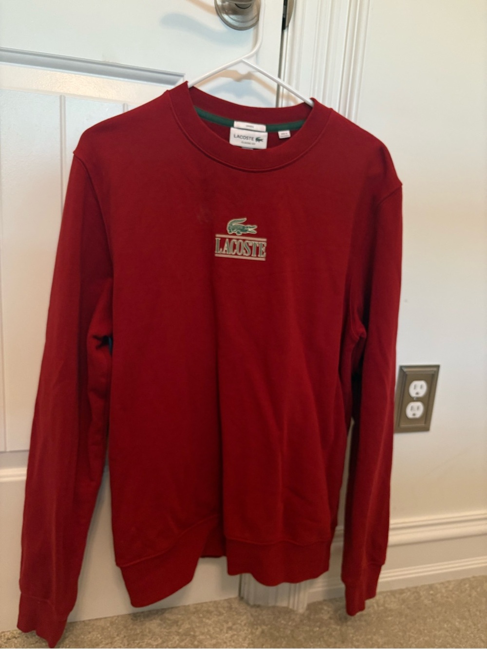 Lacoste Men's Red Crewneck Sweatshirt